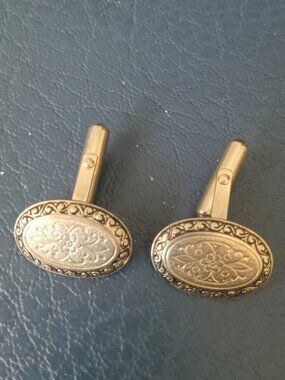 Vintage victorian style cufflinks metal not silver